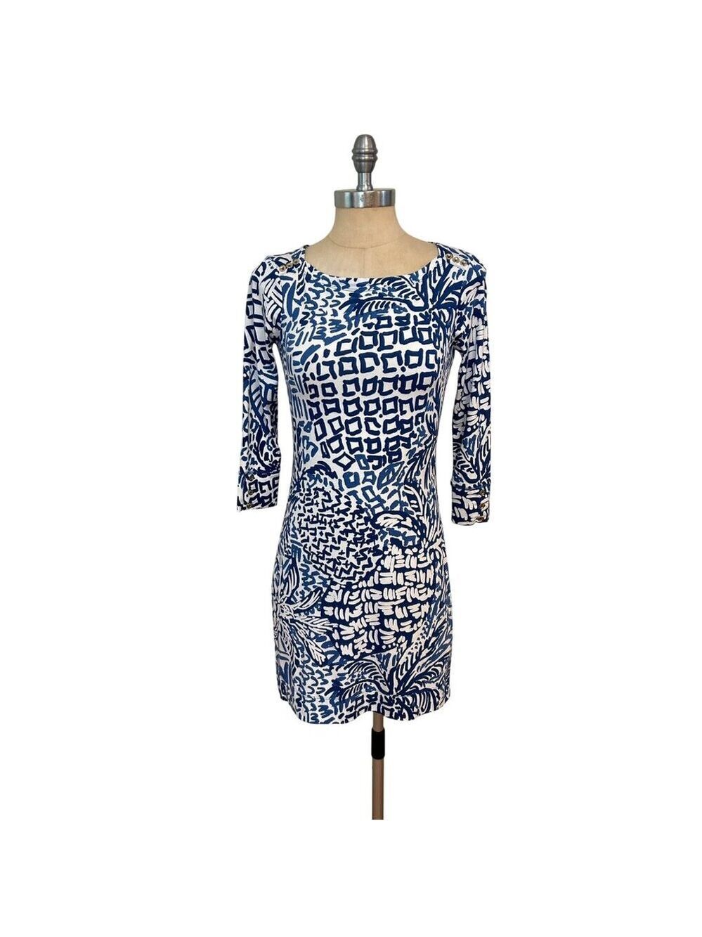 Lilly Pulitzer Sophie Dress Indigo Home Slice UPF 50 XS - Picture 2 of 6
